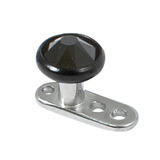 Titanium Dermal Anchor with Black Titanium Jewelled Disk Top - SKU 11331