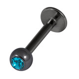 Black Steel Jewelled Labrets 1.2mm - SKU 12651