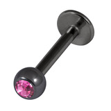 Black Steel Jewelled Labrets 1.2mm - SKU 12652