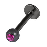 Black Steel Jewelled Labrets 1.2mm - SKU 12663