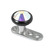 Titanium Dermal Anchor with Black Titanium Jewelled Disk Top - SKU 14017