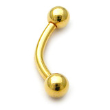 22ct Gold Steel Micro Curved Barbell 1.2mm - SKU 1508