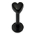 Black Steel Labret with Black Steel Heart 1.2mm - SKU 16339