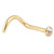 Zircon Steel Jewelled Nose Stud (Gold colour) - SKU 20206