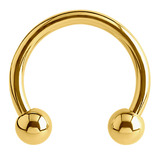 22ct Gold Steel Circular Barbells (CBB) (Horseshoes) - SKU 26005