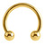 22ct Gold Steel Circular Barbells (CBB) (Horseshoes) - SKU 26005