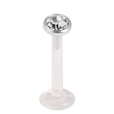 Bioflex Push-fit Labret with Steel Jewelled Disk - SKU 27543