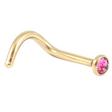 Zircon Titanium Jewelled Nose Stud (Gold colour) - SKU 31402