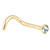 Zircon Titanium Jewelled Nose Stud (Gold colour) - SKU 31403