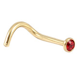 Zircon Titanium Jewelled Nose Stud (Gold colour) - SKU 31407