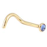 Zircon Titanium Jewelled Nose Stud (Gold colour) - SKU 31408