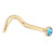 Zircon Titanium Jewelled Nose Stud (Gold colour) - SKU 31409