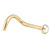 Zircon Titanium Jewelled Nose Stud (Gold colour) - SKU 31410