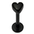 Black Steel Labret with Black Steel Heart 1.2mm - SKU 31872