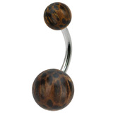 Belly Bar - Steel with Palm Wood Balls - SKU 32544