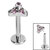 Titanium Threadless Labrets - Titanium (Bend-fit) Claw Set CZ Jewelled Trinity - SKU 37295