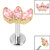 Titanium Internally Threaded Labrets 1.2mm - Gold Titanium Claw Set 3 CZ Jewel Marquise Fan - SKU 37702