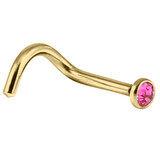 Gold Titanium Jewelled Nose Stud - SKU 38089