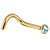 Gold Titanium Jewelled Nose Stud - SKU 38090