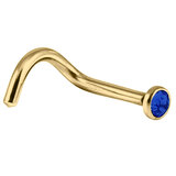 Gold Titanium Jewelled Nose Stud - SKU 38095