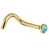 Gold Titanium Jewelled Nose Stud - SKU 38096