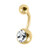 Gold Titanium Jewelled Belly Bars - SKU 38124