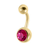 Gold Titanium Jewelled Belly Bars - SKU 38125