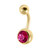 Gold Titanium Jewelled Belly Bars - SKU 38125