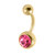 Gold Titanium Jewelled Belly Bars - SKU 38128