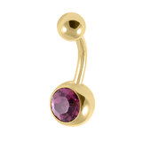 Gold Titanium Jewelled Belly Bars - SKU 38129