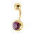 Gold Titanium Jewelled Belly Bars - SKU 38129