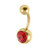 Gold Titanium Jewelled Belly Bars - SKU 38130