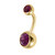 Gold Titanium Double Jewelled Belly Bars - SKU 38149