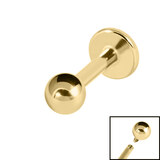 Gold Titanium Internally Threaded Labrets 1.2mm - SKU 38164