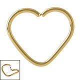 Gold Steel Continuous Heart Twist Rings - SKU 38189