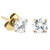 Gold Steel Ear Stud Earrings - Claw Set Jewelled - SKU 38525