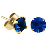 Gold Steel Ear Stud Earrings - Claw Set Jewelled - SKU 38530