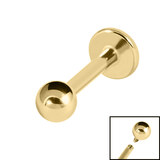 Gold Titanium Internally Threaded Labrets 1.2mm - SKU 39452