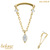 belong Solid 14ct Gold Threadless (Bend fit) Marquise Jewelled Loop Chain Bar - SKU 40451