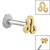 Titanium Internally Threaded Labrets 1.2mm - Gold Steel Zodiac Signs - SKU 40638