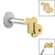 Titanium Internally Threaded Labrets 1.2mm - Gold Steel Zodiac Signs - SKU 40653