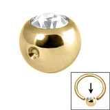 Gold Steel Clip in Jewelled Balls - SKU 41738