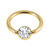 Gold Steel Steel Jewelled Ball Closure Ring (BCR) 1.2mm - SKU 41739