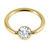 Gold Steel Steel Jewelled Ball Closure Ring (BCR) 1.2mm - SKU 41740