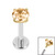 Titanium Internally Threaded Labrets 1.2mm - Gold Titanium Claw Set Round CZ Jewel - SKU 66787