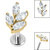 Titanium Internally Threaded Labrets 1.2mm - Gold Titanium Claw Set Marquise Jewelled Leaf - SKU 67411