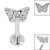 Titanium Internally Threaded Labrets 1.2mm - Titanium Owl Butterfly - SKU 67905