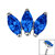 Titanium Claw Set 3 CZ Jewel Marquise Fan for Internal Thread shafts in 1.2mm - SKU 67943