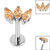 Titanium Internally Threaded Labrets 1.2mm - Titanium Claw Set 3 CZ Jewel Marquise Fan - SKU 67944