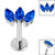 Titanium Internally Threaded Labrets 1.2mm - Titanium Claw Set 3 CZ Jewel Marquise Fan - SKU 67957